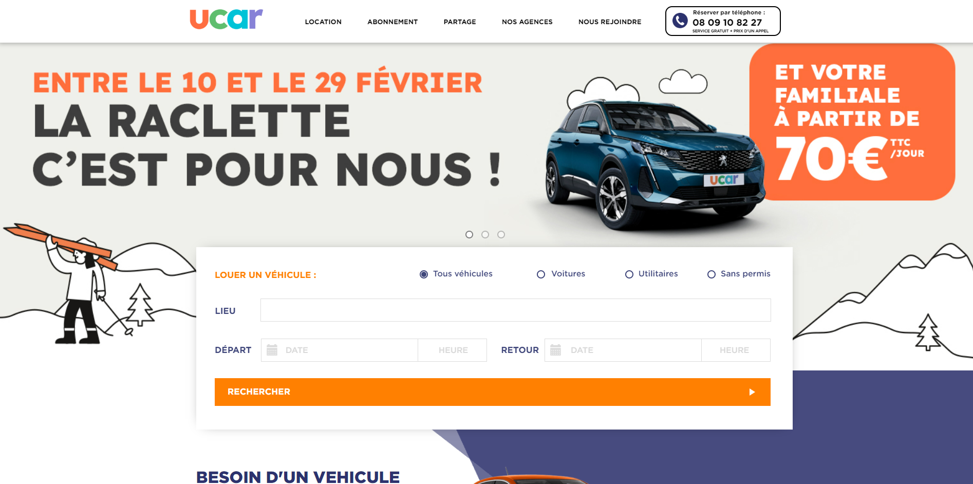 Vehicle reservation website